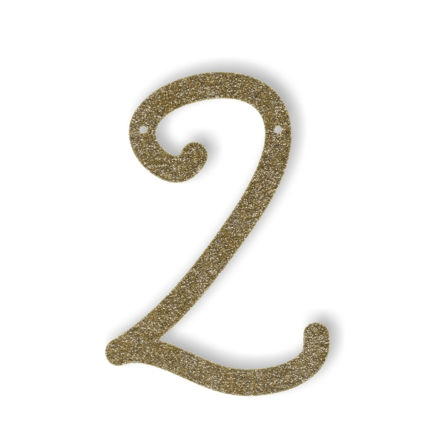 Número Dourado com Glitter 2