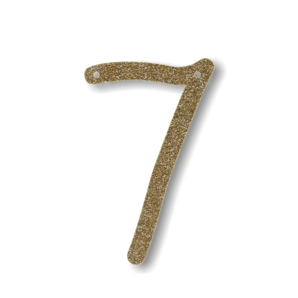 Número Dourado com Glitter 7