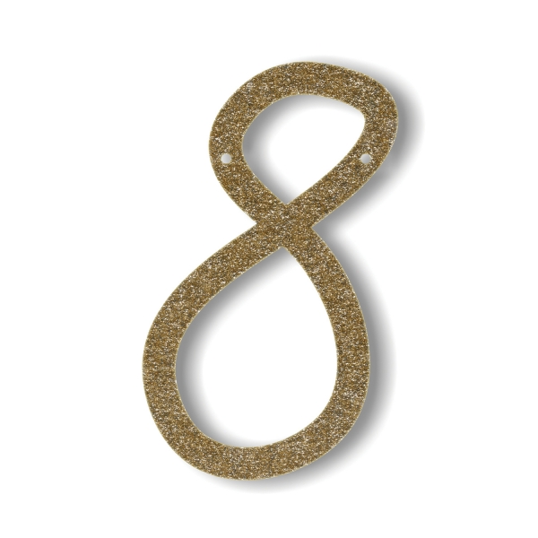 Número Dourado com Glitter 8
