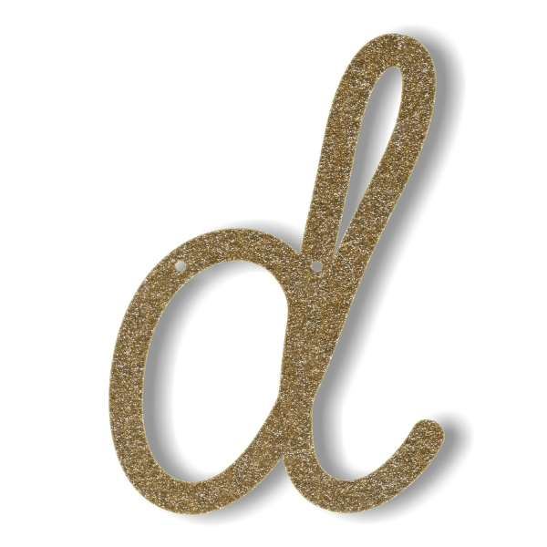 Letra Dourada com Glitter D