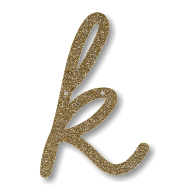 Letra Dourada com Glitter K