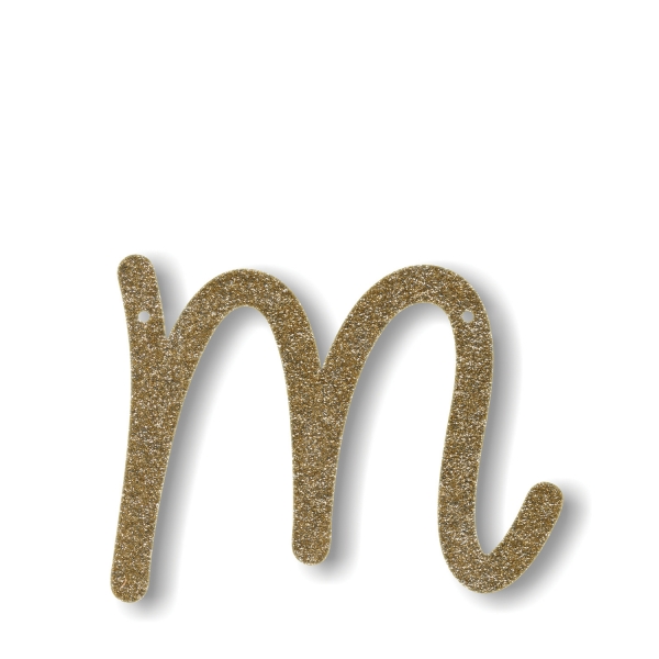 Letra Dourada com Glitter M