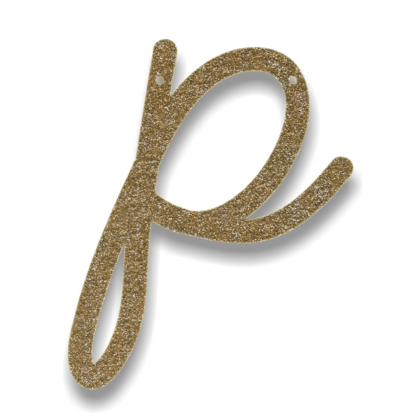 Letra Dourada com Glitter P