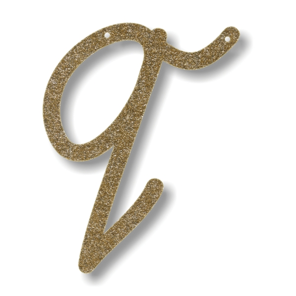 Letra Dourada com Glitter Q