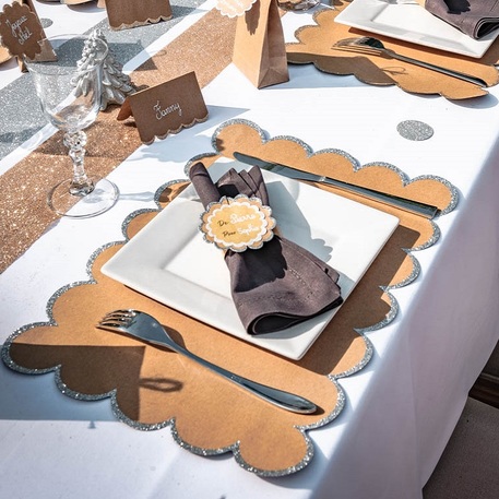 8 Individuais de Mesa Glitter Prata 8 Individuais de Mesa Glitter Prata
