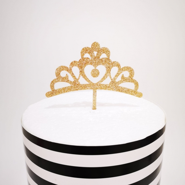 Topo de Bolo Acrílico Pastel ou Glitter Tiara