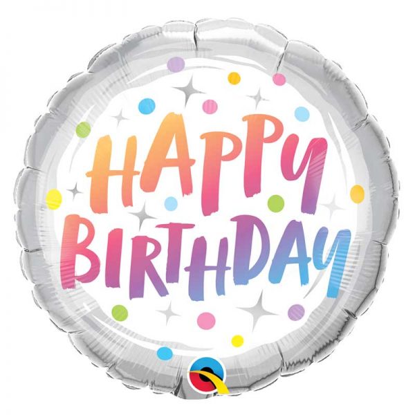 Balão Happy Birthday Rainbow Dots