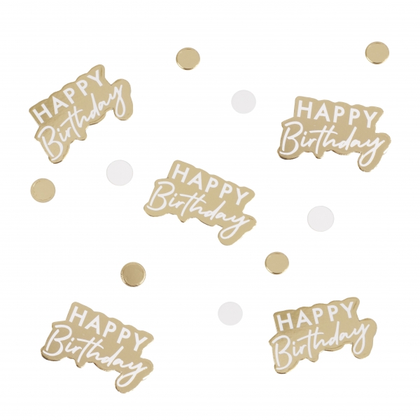 Confetti Dourado Happy Birthday