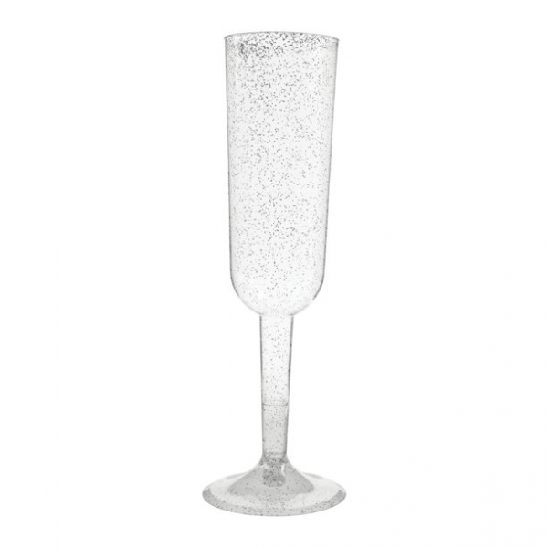 4 Flutes Glitter Prata