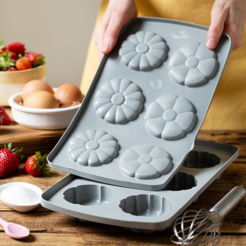 2 Moldes de Silicone Flor
