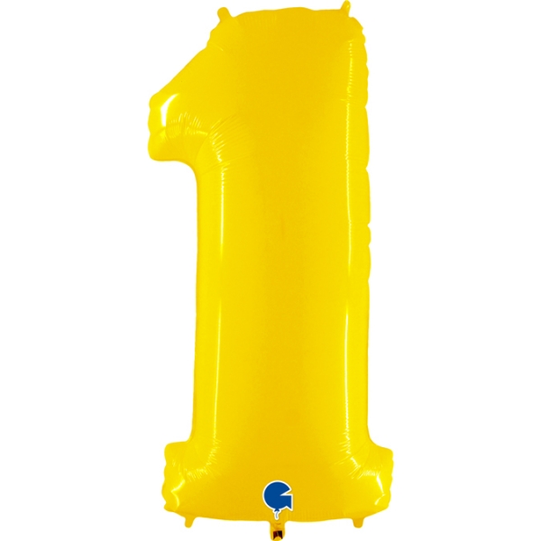 Balão Número 1 Amarelo Brilhante
