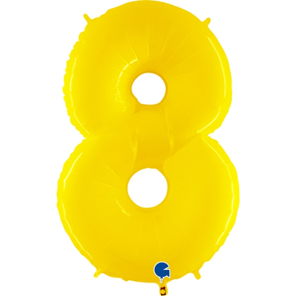 Balão Número 8 Amarelo Brilhante