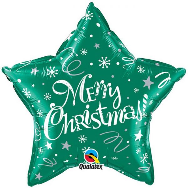 Balão Estrela Verde Merry Christmas