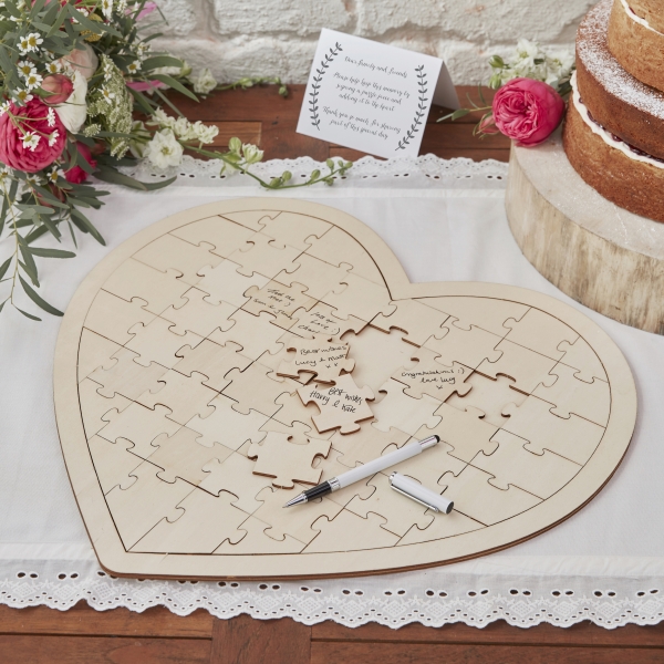 Guest Book Puzzle Coração Guest Book Puzzle Coração