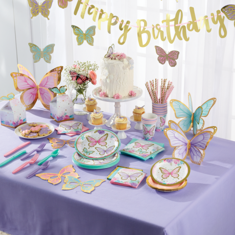 Faixa Happy Birthday Borboletas