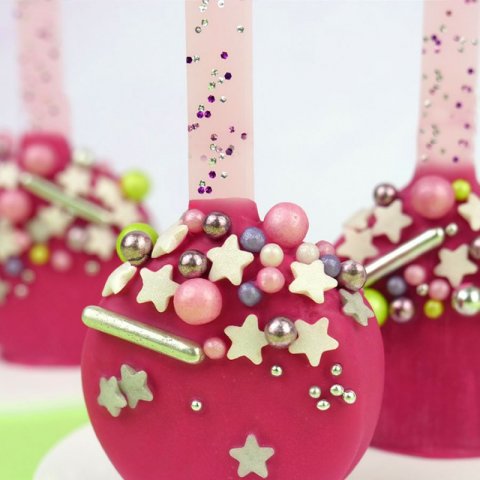12 Popsicle Sticks Rosa Bebé com Salpicos