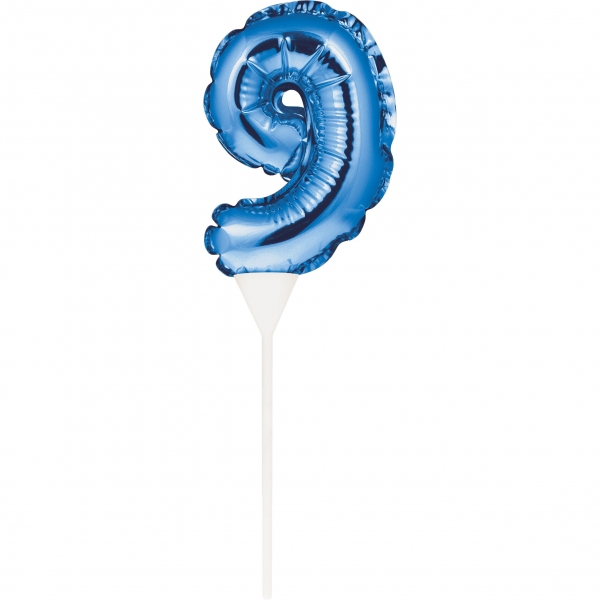Topo de Bolo Mini Balão Azul 9