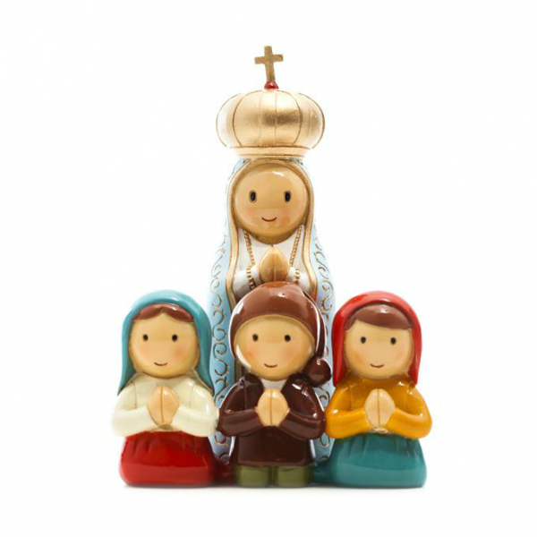 Figura Nossa Sra. de Fátima e os 3 Pastorinhos