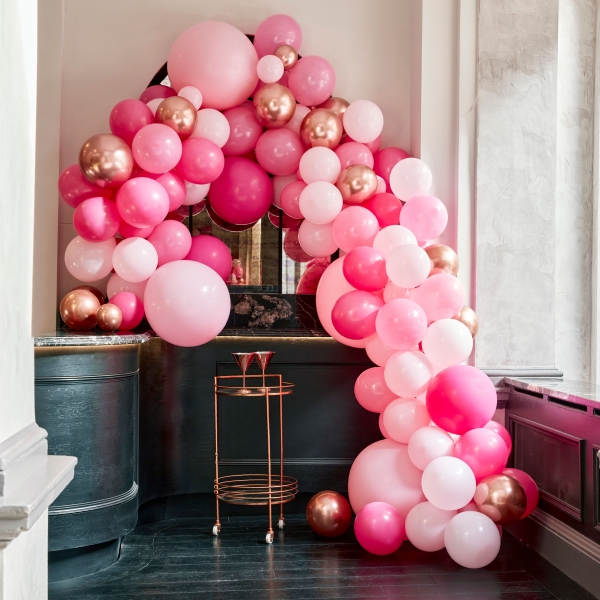 Kit Arco de Balões Grande Rosa