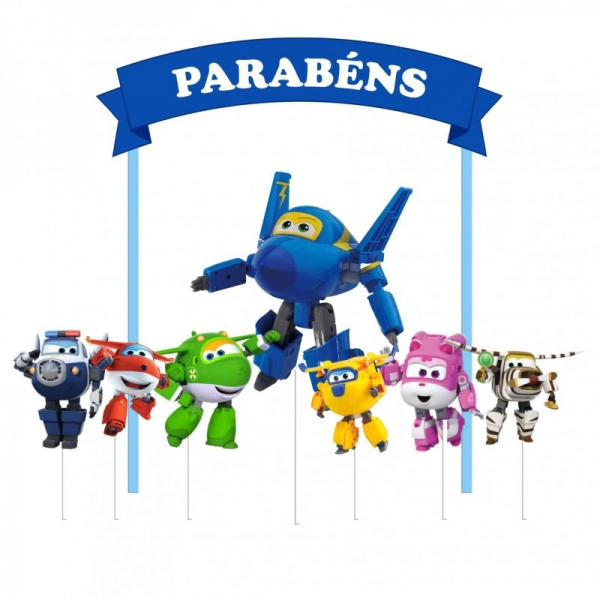 Topo de Bolo Super Wings