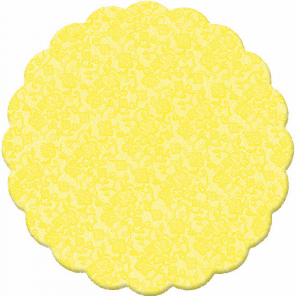 Tapetinho para Brigadeiro Renda Francesa Amarelo 9cm