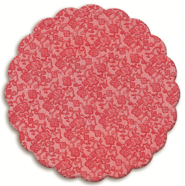 Tapetinho para Brigadeiro Renda Francesa Vermelho 9cm