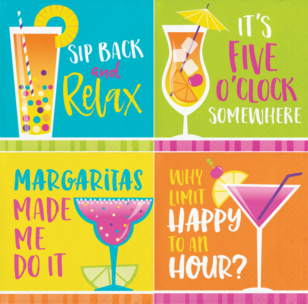 Guardanapos de Cocktail Sip Back and Relax Guardanapos de Cocktail Sip Back and Relax