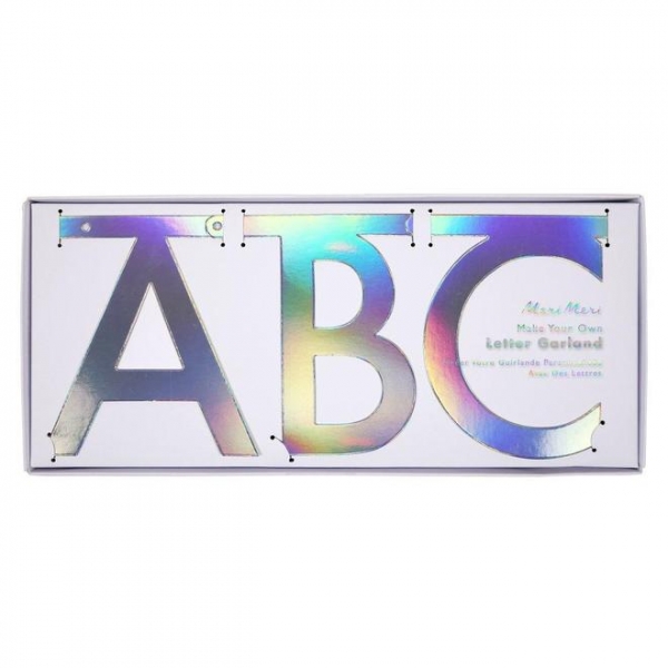 Grinalda Personalizável Letras Prata Holográfico Grinalda Personalizável Letras Prata Holográfico