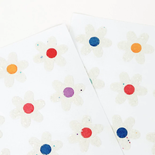 Autocolantes Margaridas com Glitter Autocolantes Margaridas com Glitter