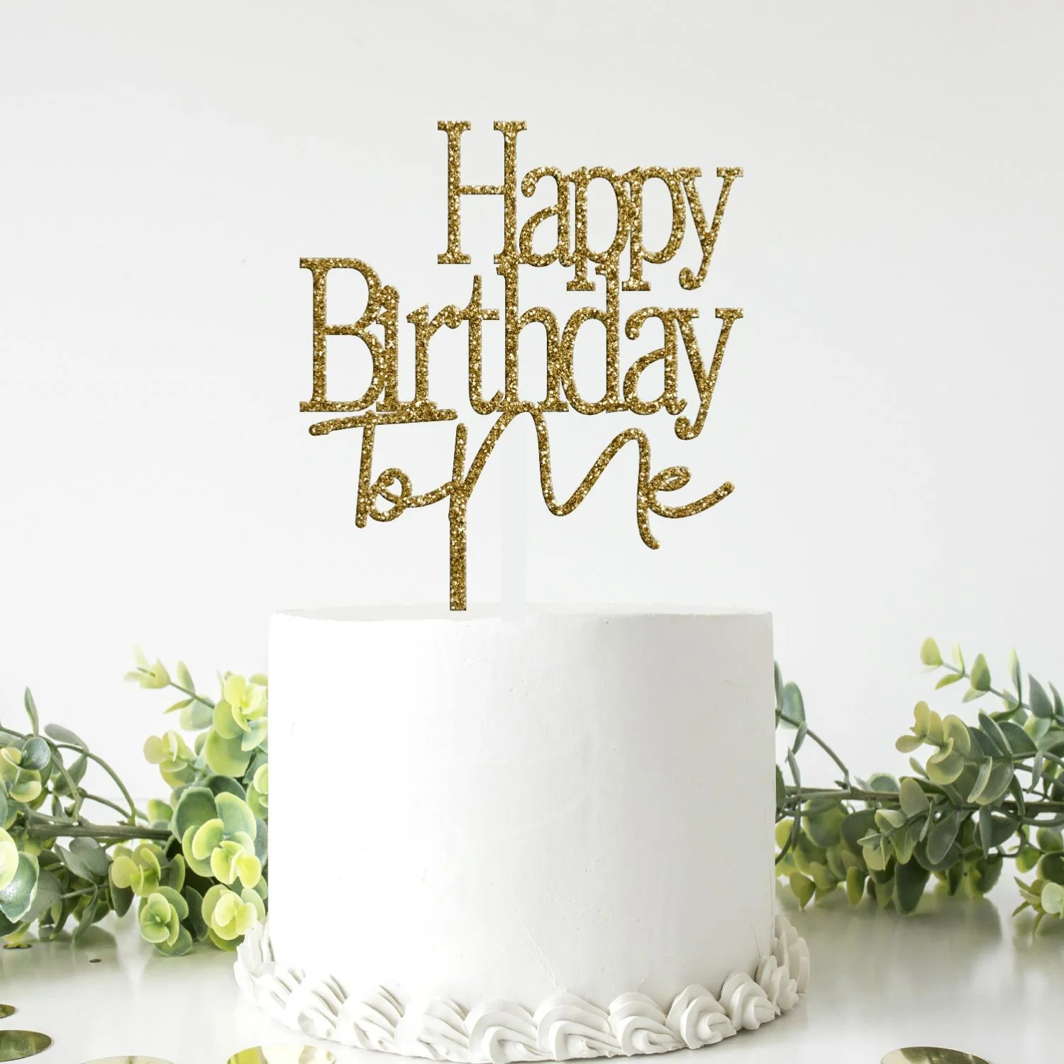 Topo de Bolo Acrílico Pastel ou Glitter Happy Birthday to Me