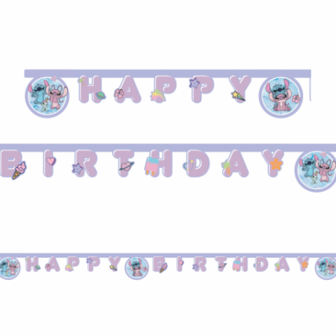 Faixa Happy Birthday Stitch e Angel