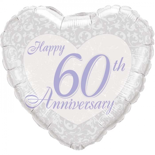 Balão Coração 60th Anniversary