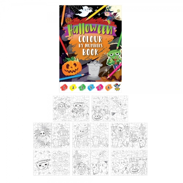 Mini Livro para Colorir por Números Halloween