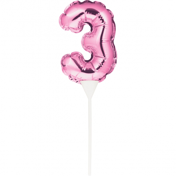 Topo de Bolo Mini Balão Rosa 3