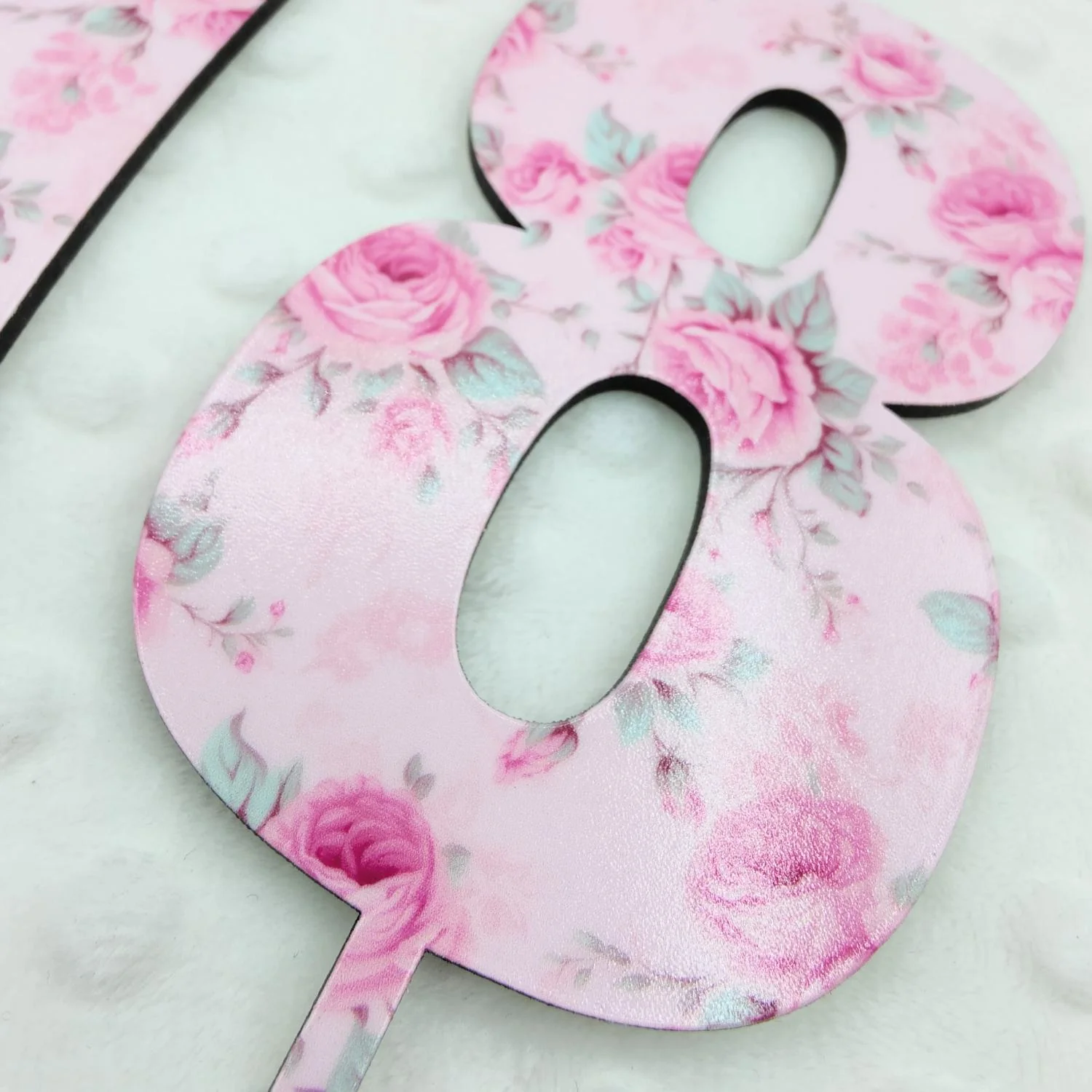 Topo de Bolo MDF Número Flores