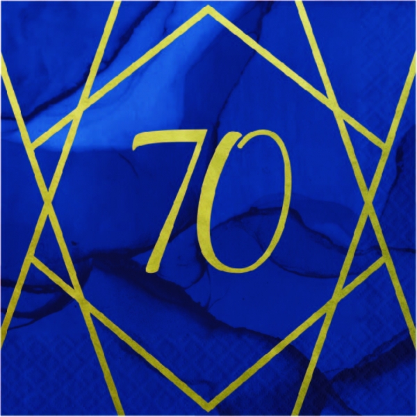 Guardanapos Azuis e Dourados Idade 70
