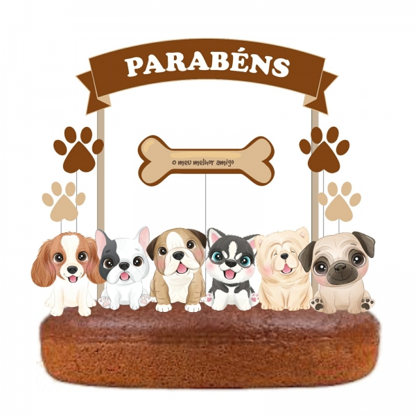 Topo de Bolo Cães
