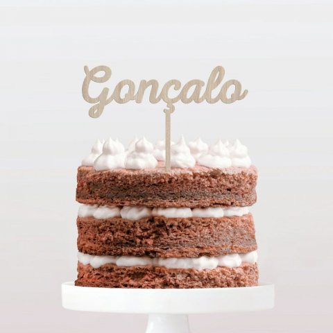 Topo de Bolo Personalizado MDF - 1 Palavra - Letra 3