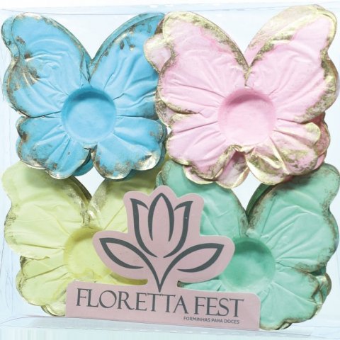 24 Forminhas Borboleta Mix Candy