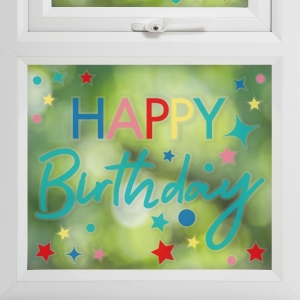 Autocolante para Vidro Happy Birthday