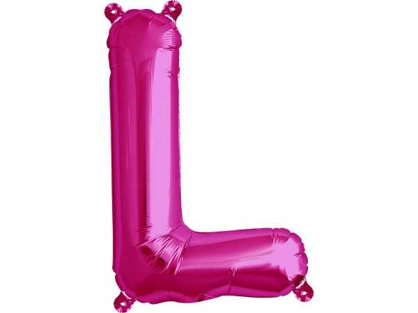 Balão Letra L Rosa 16 Balão Letra L Rosa 16