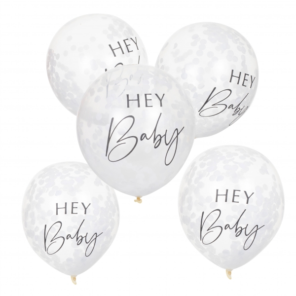 Balões com Confetti Hey Baby Balões com Confetti Hey Baby