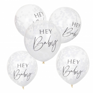 Balões com Confetti Hey Baby 