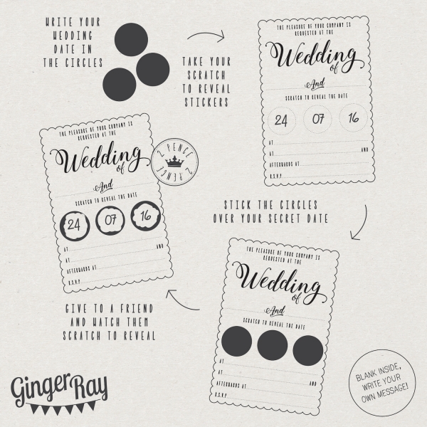 Convites de Casamento para Raspar Personalizáveis Convites de Casamento para Raspar Personalizáveis