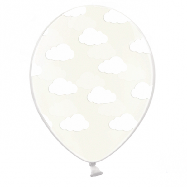 Unidade Balão Latex Transparente com Nuvens