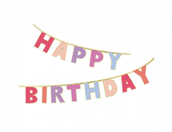 Faixa Happy Birthday Rosa Faixa Happy Birthday Rosa