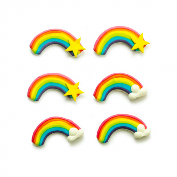 6 Decorações de Açúcar Arco-Íris