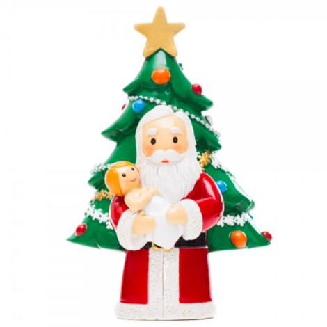 Figura Pai Natal com Menino Jesus e Árvore