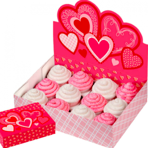 Caixa para 12 Cupcakes Corações