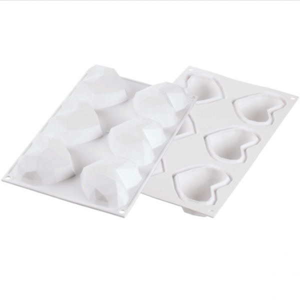 Molde Silicone Coração Lapidado Molde Silicone Coração Lapidado